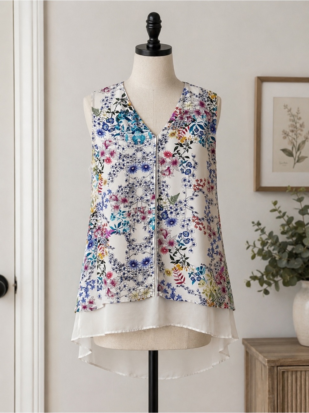 Violet & Claire White Multicolor Floral Camisole